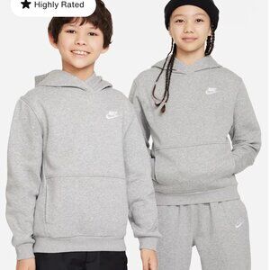 Kids Unisex Nike Light Gray Fleece Hoodie & Pants Set/Sweatsuit
